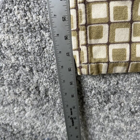 Ragged Jeans Womens 26 Green Beige Geometric Square Print Straight Leg - Picture 5 of 9